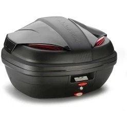 Bauletto Moto E Scooter Kappa MONOLOCK K47NN Manta Litri 47 Nero Goffrato Con Catadiottri Rossi E Cover Nere Non Verniciate