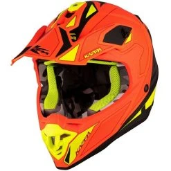 Casco Moto Cross Enduro Kappa KV49 Shock Nero Opaco Arancio