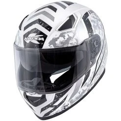 Casco Moto Integrale Kappa KV-41 Dallas Pixel Bianco Lucido Nero