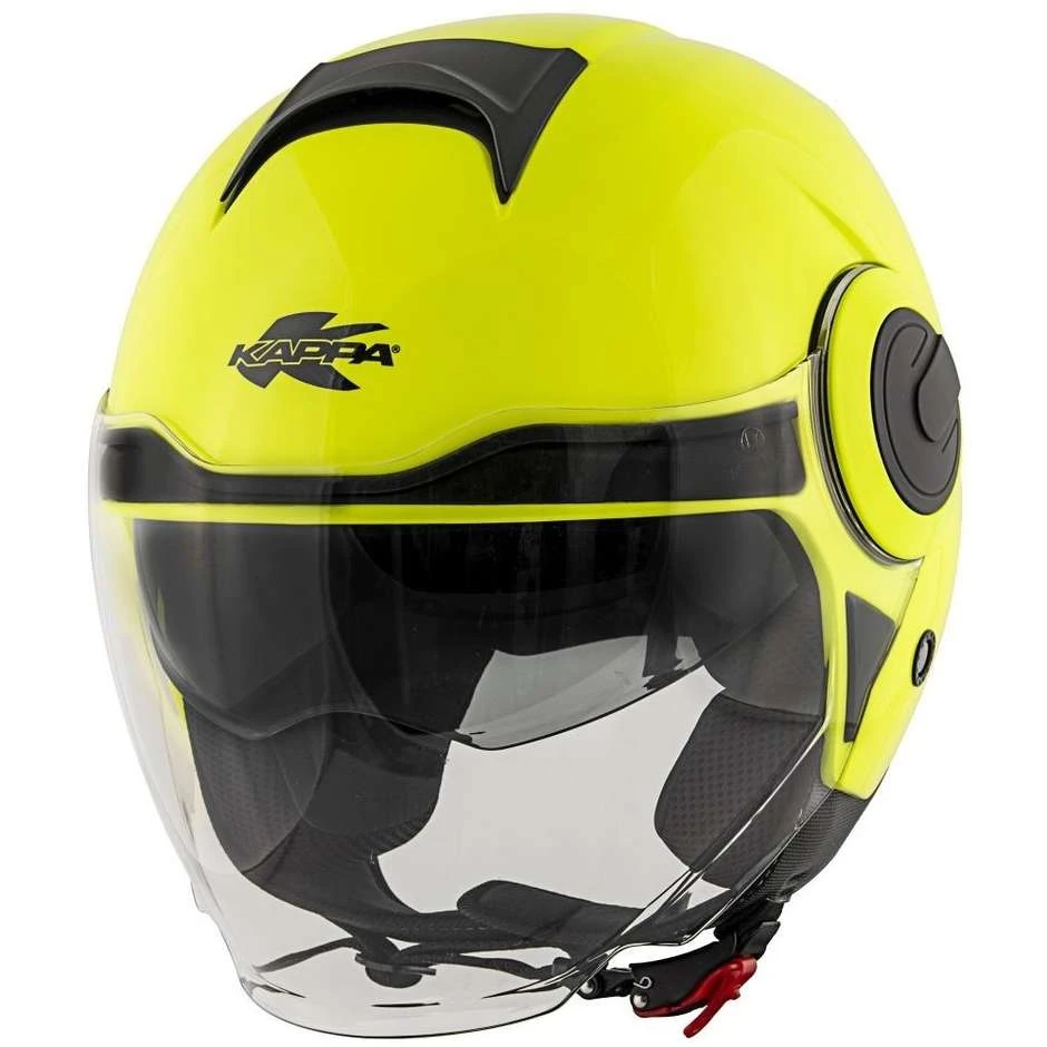 Casco Moto Jet Doppia Visiera Kappa KV37 OREGON Basic Giallo Fluo 2 Casco Moto Jet Doppia Visiera Kappa KV37 OREGON Basic Giallo Fluo - immagine 2