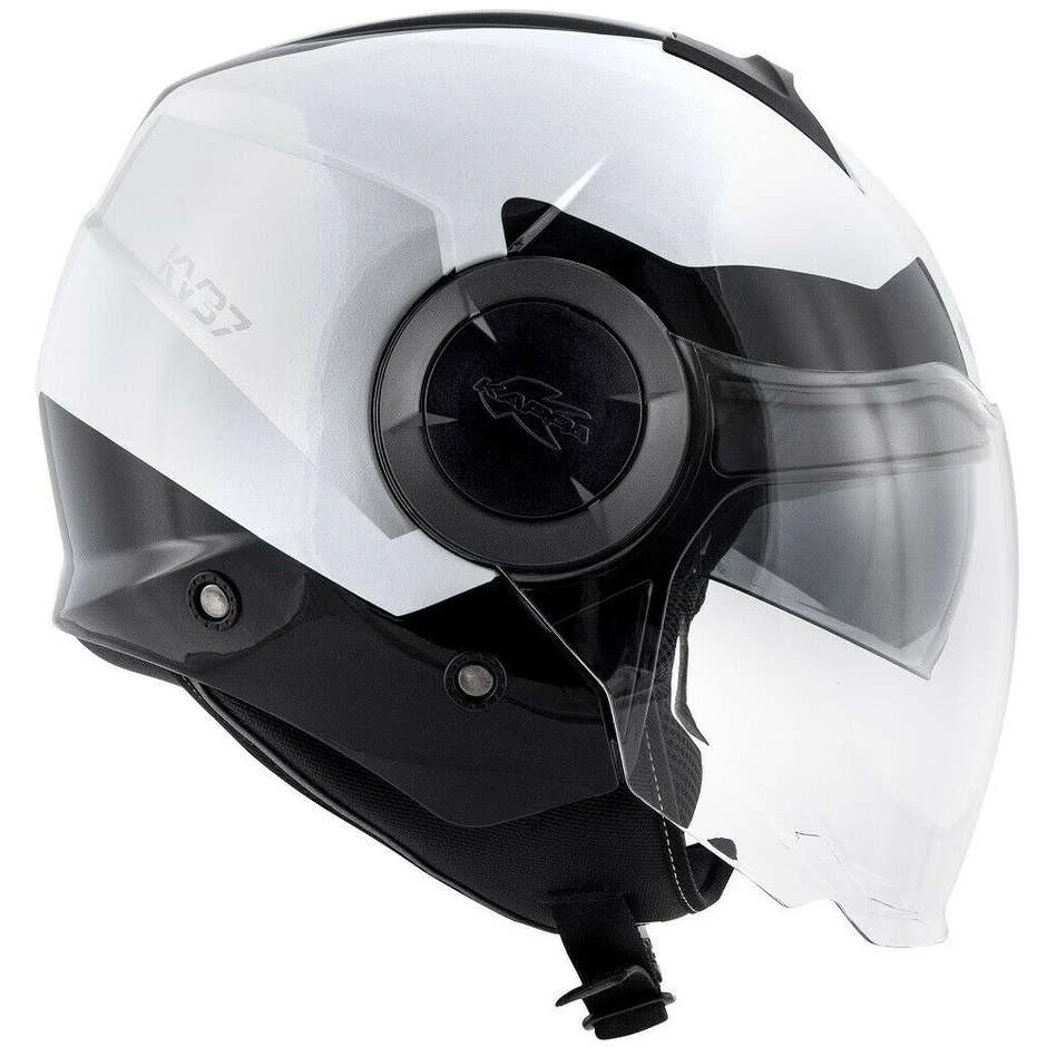 Casco Moto Jet Doppia Visiera Kappa KV37 Oregon Zone Bianco Lucido Nero Argento 3 Casco Moto Jet Doppia Visiera Kappa KV37 Oregon Zone Bianco Lucido Nero Argento - immagine 3