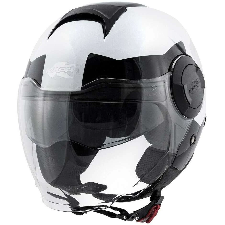 Casco Moto Jet Doppia Visiera Kappa KV37 Oregon Zone Bianco Lucido Nero Argento 1 Casco Moto Jet Doppia Visiera Kappa KV37 Oregon Zone Bianco Lucido Nero Argento