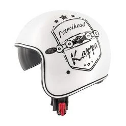 Casco Moto Jet In Fibra Vintage Custom Kappa KV-29 PHILADELPHIA Petrolhead Bianco