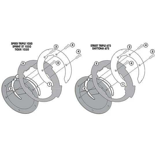 Kit Attacco Per Borsa Kappa BF02 Per Tanklock 1 Kit Attacco Per Borsa Kappa BF02 Per Tanklock